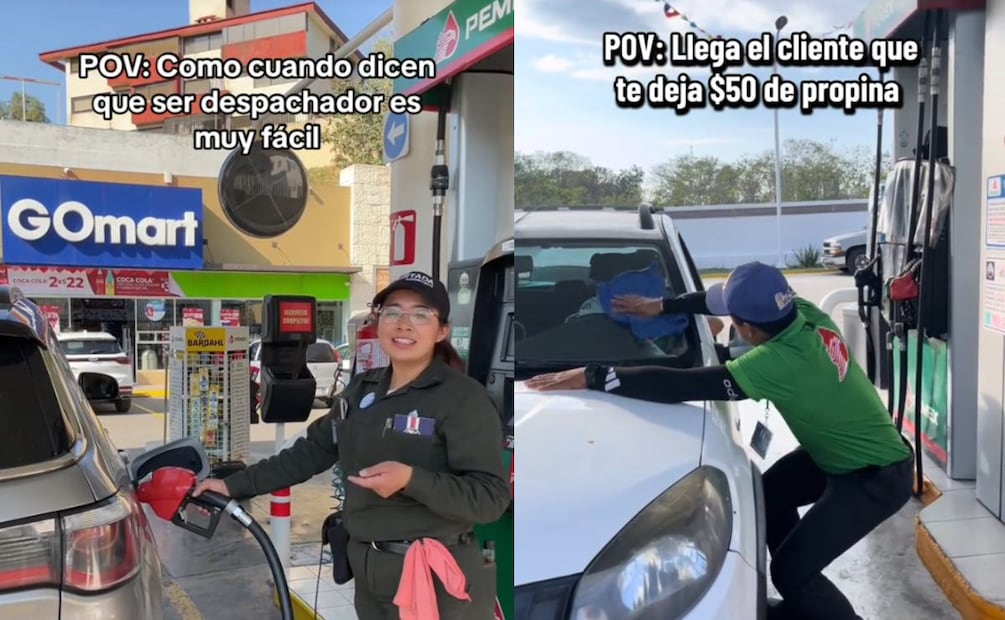 Trabajadores de gasolinera. (Foto: Captura de pantalla)