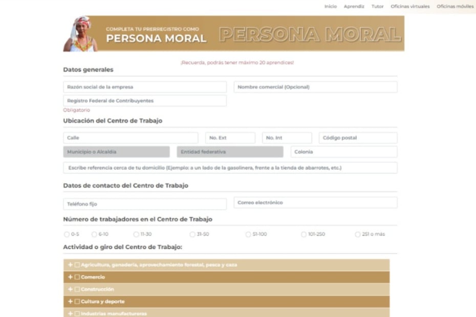 Registro de inscripción al programa. (Foto: Captura de pantalla)