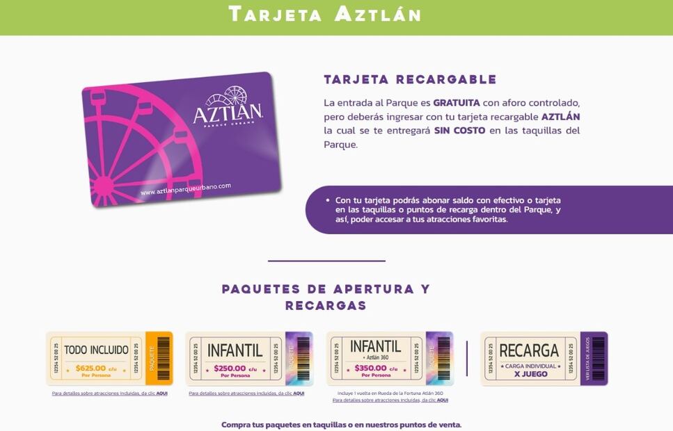 La tarjeta podrá ser utilizada para cada visita al parque. (Foto: Captura de Pantalla)