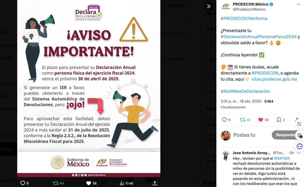 ¿Cuál es la fecha límite para presentar la Declaración Anual en 2025? (Foto: DeDinero)