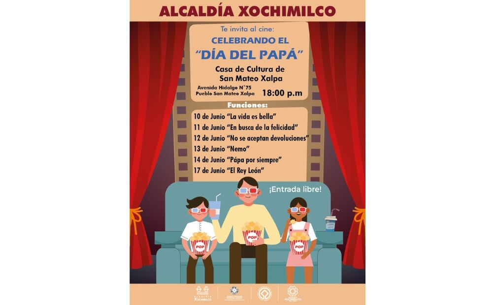 Cine en la alcaldía Xochimilco. (Foto: Captura de pantalla)