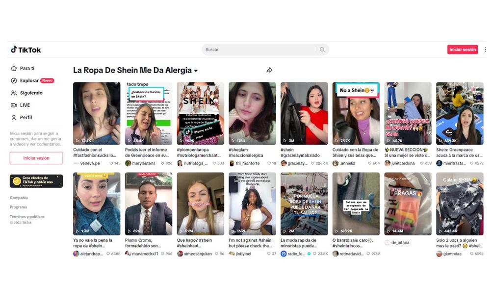 Viral en redes sociales, ropa Shein me da alergia. (Foto: Captura de pantalla)