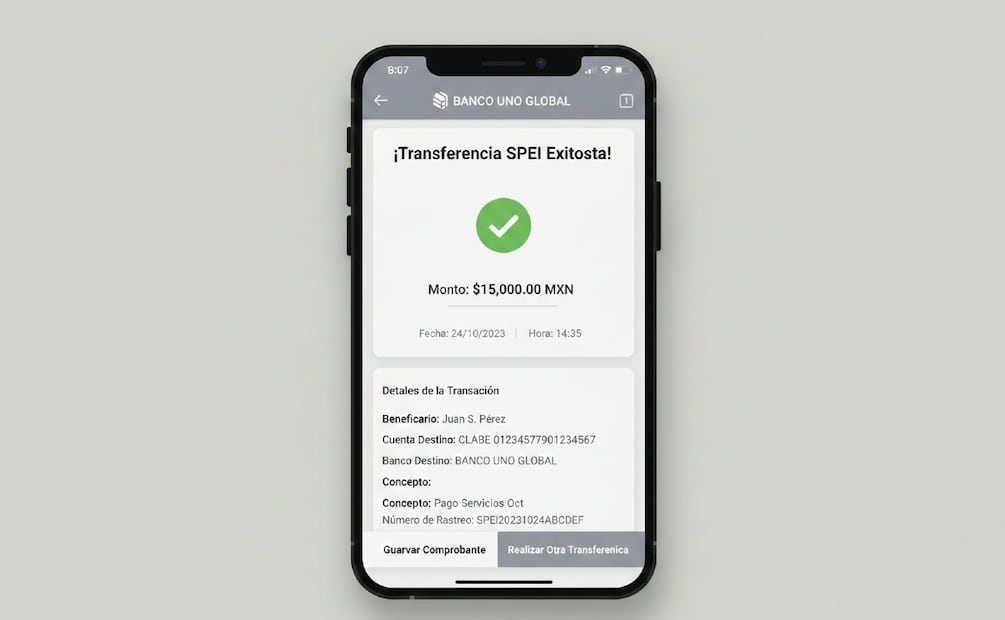 Banxico revela cómo confirmar pagos SPEI y detectar estafas comunes al vender por redes sociales. (Foto: Creada con IA)