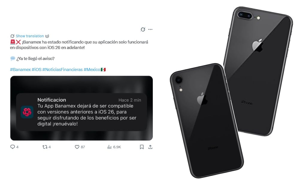 ¿Adiós a Banamex en tu iPhone? El banco revela qué modelos se quedan sin soporte. (Foto: Captura de pantalla)