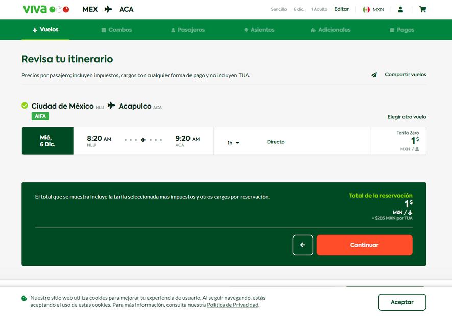 Cotización Viva Aerobus. (Foto: Captura de pantalla)