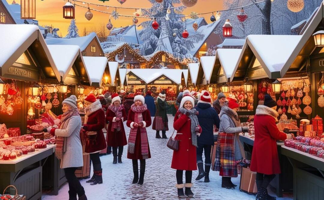 Conoce las romerías y bazares navideños disponibles en la CDMX. (Foto: Creada con IA)