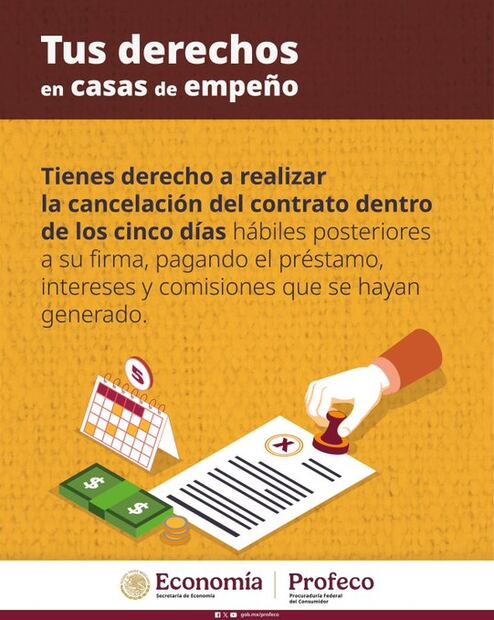 Casas de empeño. (Foto: X de Profeco)