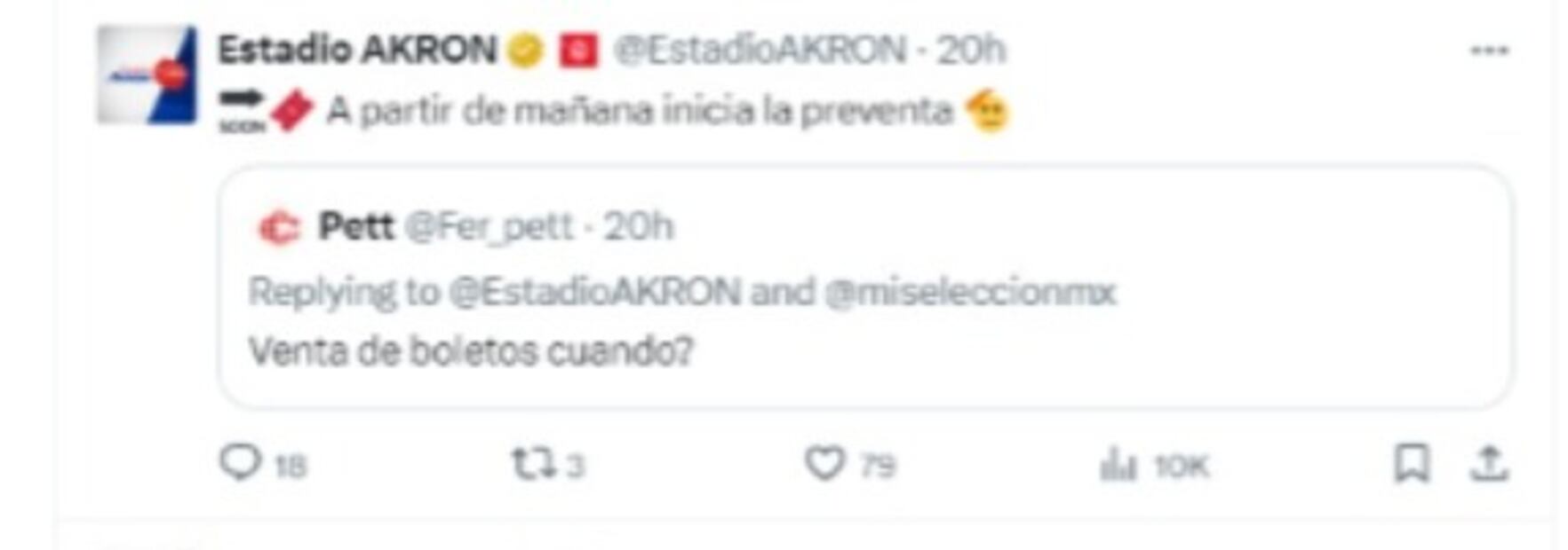 Preventa de boletos. (Foto: Captura de pantalla)