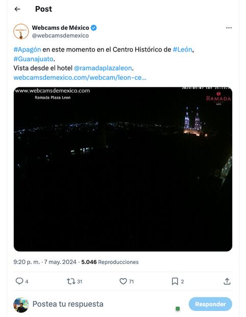 Apagón masivo en diversas ciudades de México. (Foto: DeDinero)
