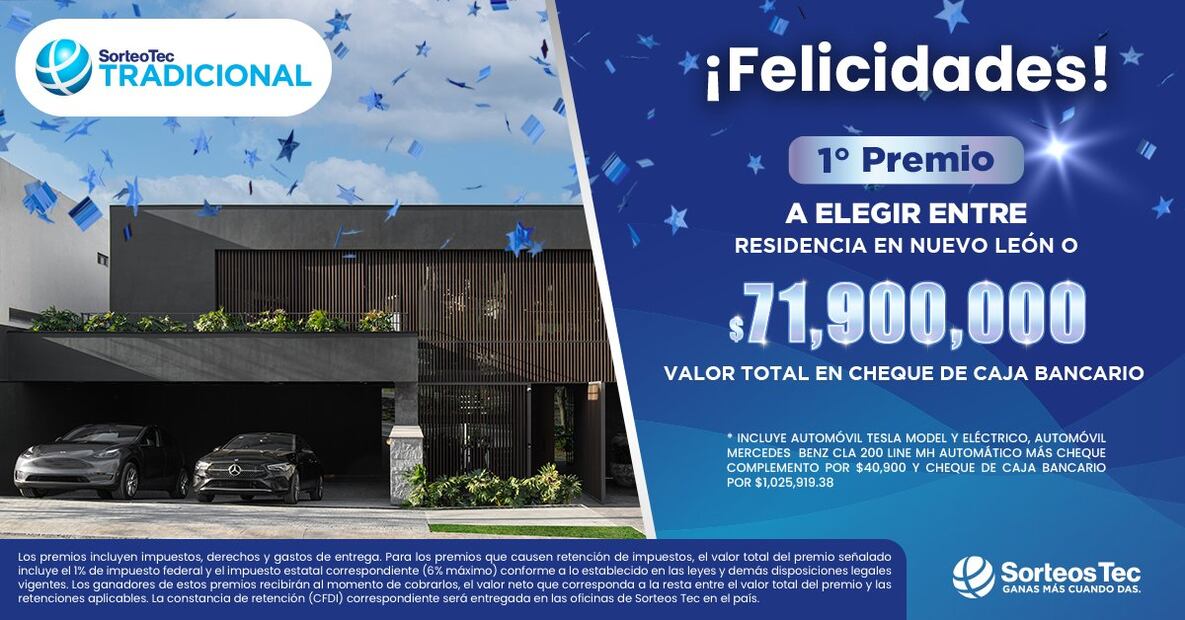 Premio millonario Sorteo Tec. (Foto: Captura de pantalla)