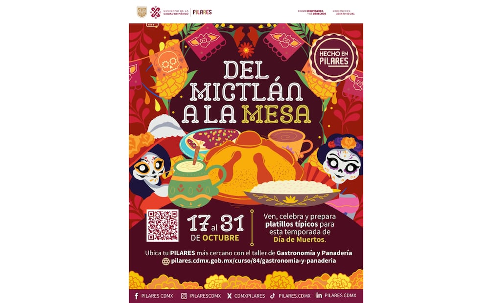 Curso de pan de muerto en los PILARES de la CDMX. (Foto: Captura de pantalla)
