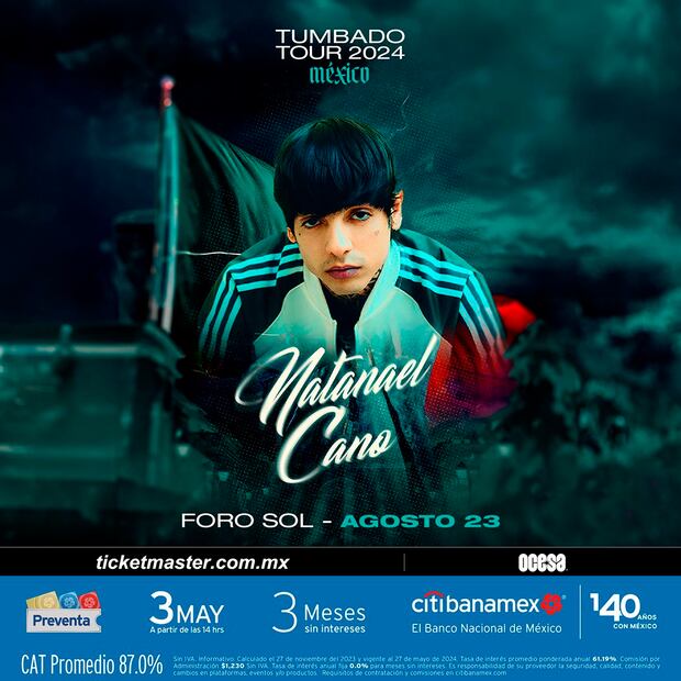 Cartel que compartió Ocesa del próximo concierto de Natanael en la capital del país. (Foto: Redes sociales)