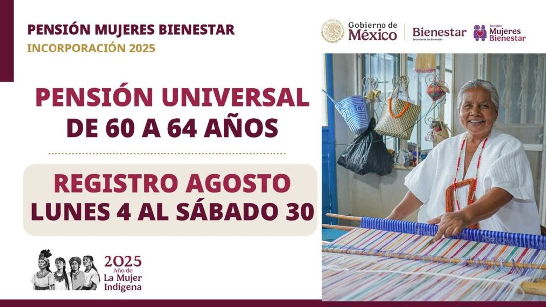 Fecha de registro Pensión Mujeres Bienestar. (Foto: Redes sociales)