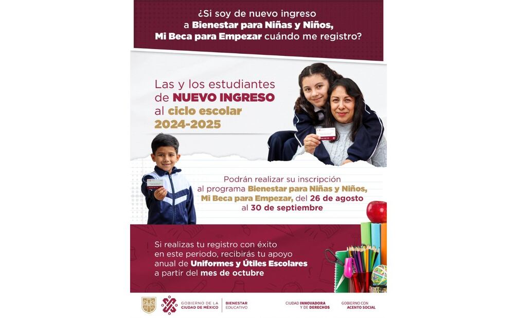Convocatoria de inscripción para Mi Beca para Empezar en CDMX. (Foto: Captura de pantalla)