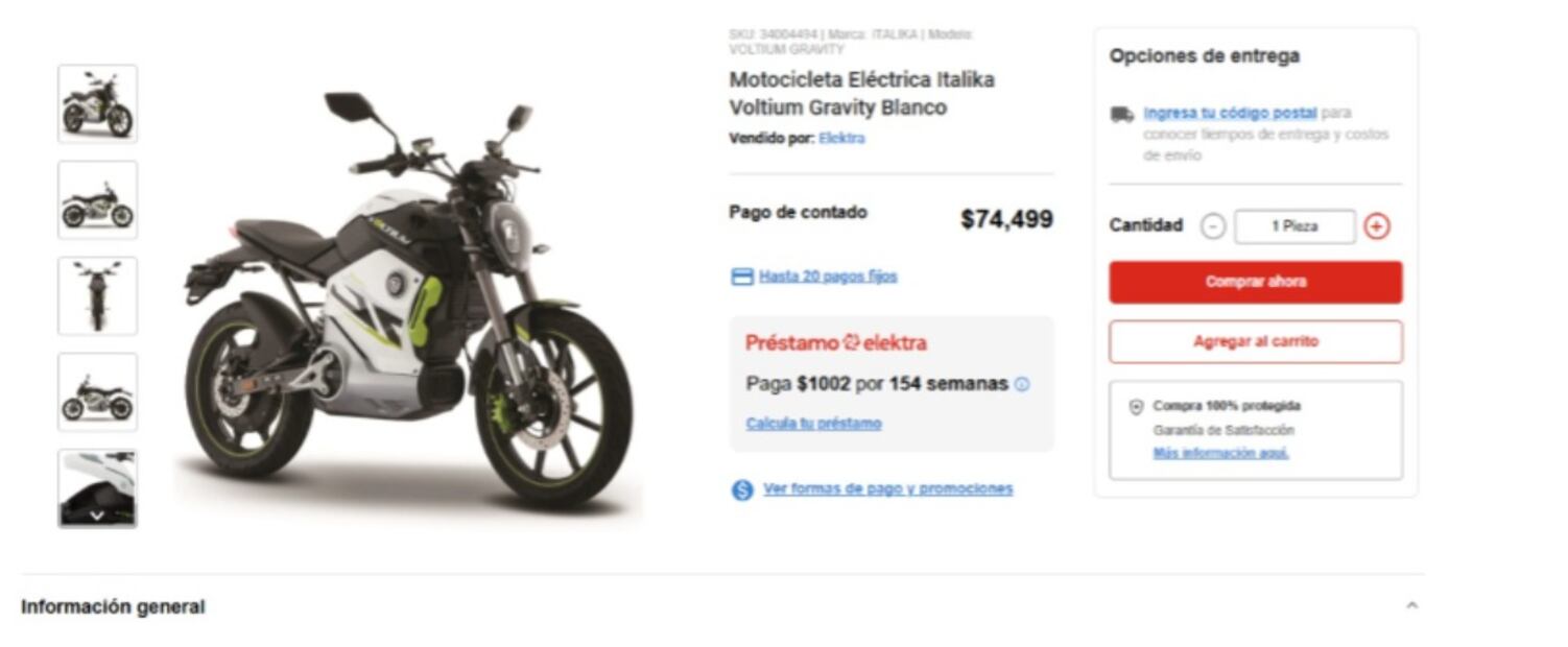 Moto Italika. (Foto: Captura de pantalla)