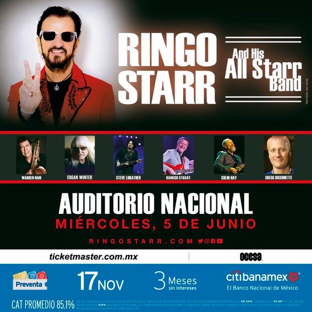 De esta forma Ocesa hizo oficial el regreso de RIngo a México. (Foto: Redes Sociales)