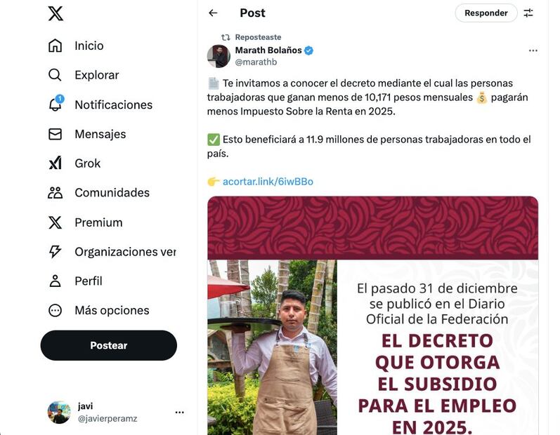 ¿Cuánto es el subsidio al empleo 2025? (Foto: X)