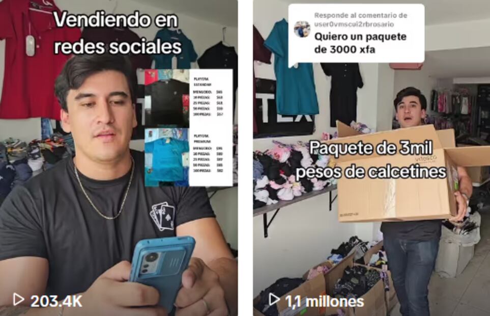 Alberto Plata convirtió la venta de calcetines en los tianguis en un negocio exitoso (Foto: Captura de pantalla-Tiktok Alberto Reyes)