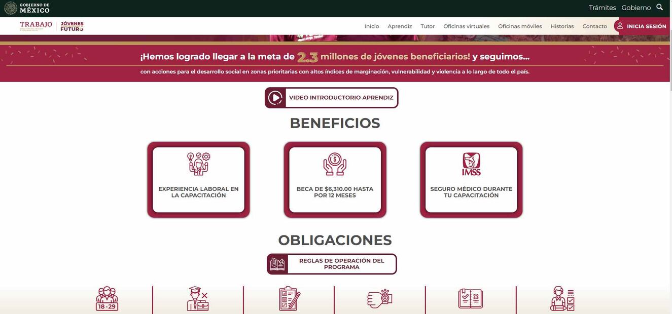 La plataforma de Jóvenes Construyendo el Futuro es amigable y muy fácil de entender. (Foto: Tomada de su página web)