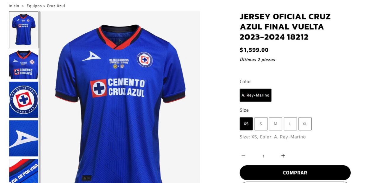 Jersey oficial del Cruz Azul para la final. (Foto: Captura de pantalla)