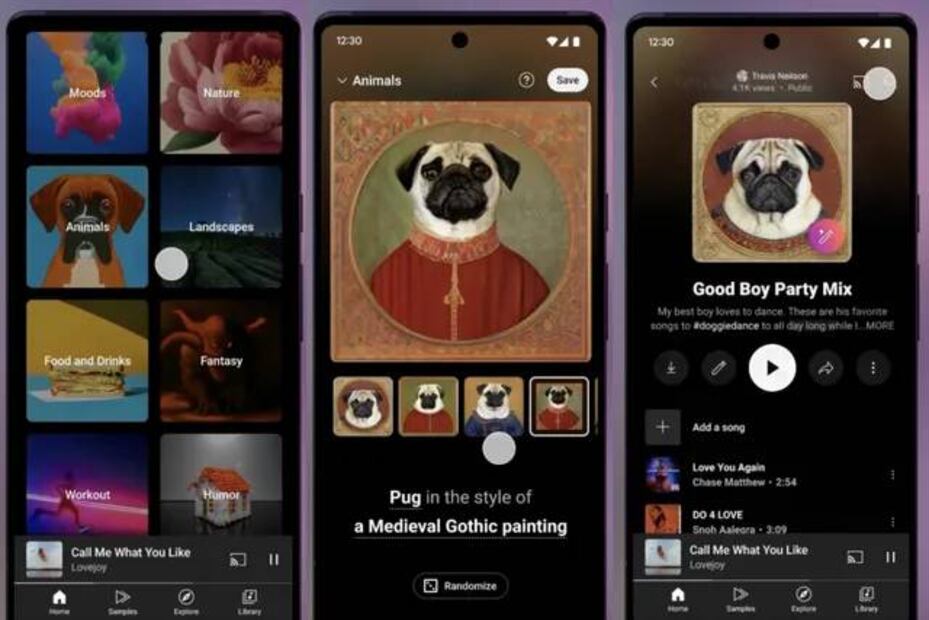 La generación de imágenes en YouTube Music es una función experimental de la plataforma. (Foto: YouTube)