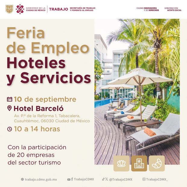 Feria de Empleo Hoteles y Servicios en CDMX. (Foto: Redes sociales)