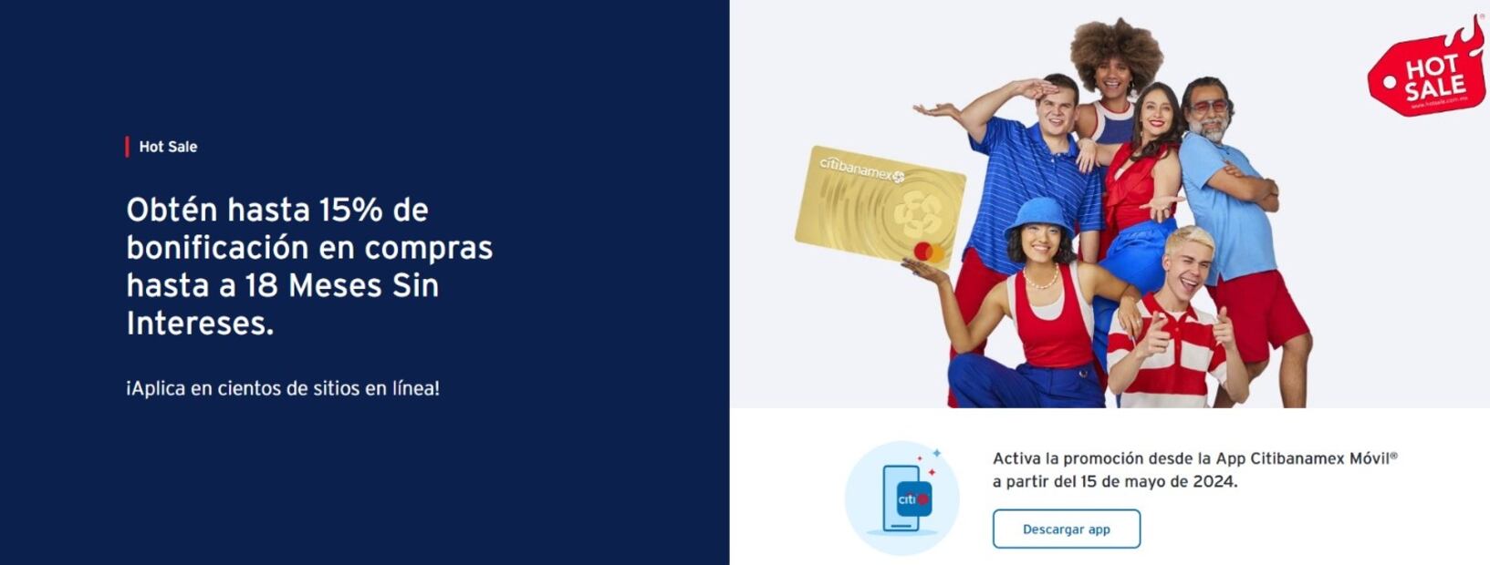 Promociones del Citibanamex por el Hot Sale. (Foto: Captura de pantalla)