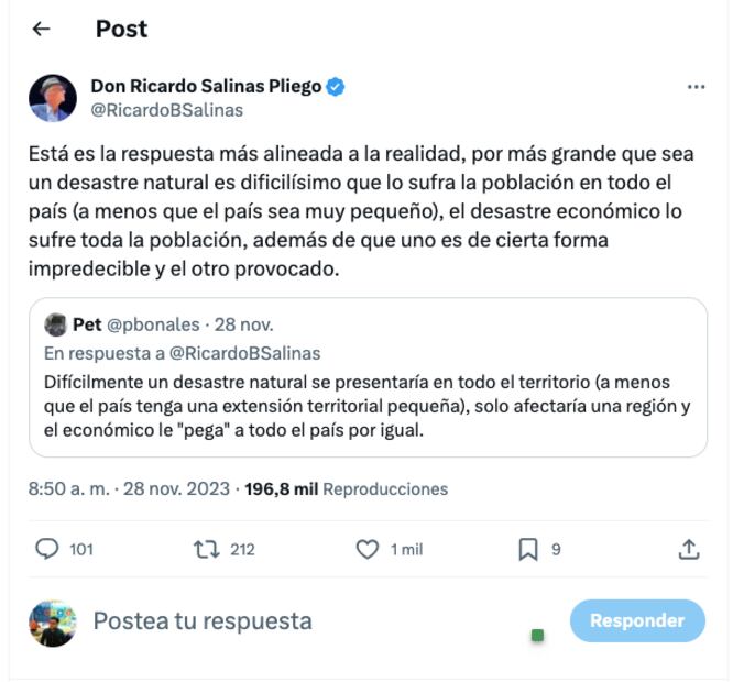 Ricardo Salinas pone a reflexionar a usuarios de redes sociales.