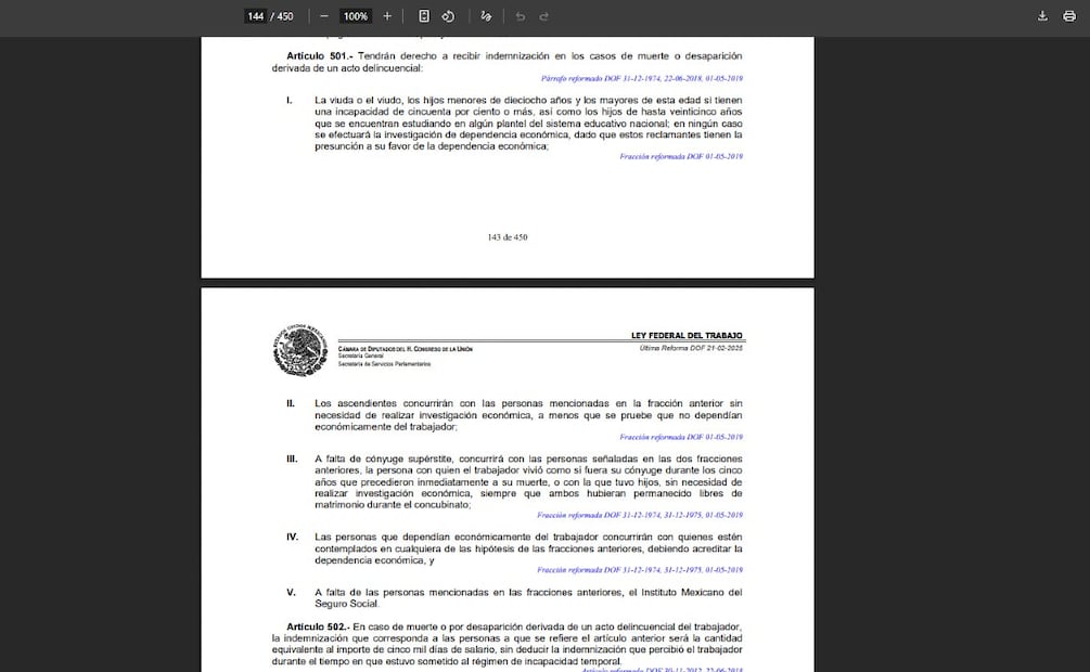 ¿Quién cobra el AFORE en caso de fallecimiento? (Foto: Ley Federal del Trabajo)