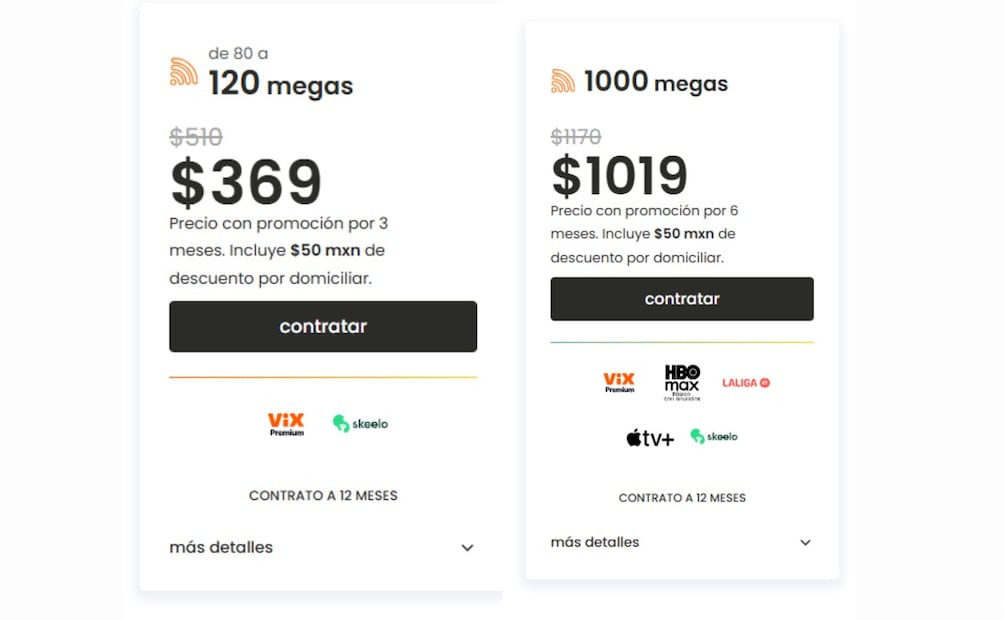 Costo del servicio de Internet en Izzi. (Foto: Captura de pantalla)