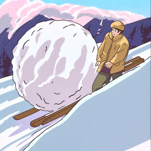 El interés compuesto genera un efecto similar a una "bola de nieve". (Foto: Generada con Inteligencia Artificial)