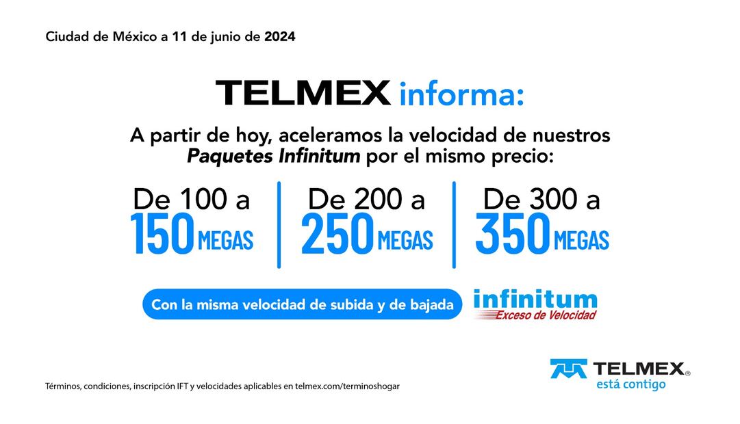 Paquetes actualizados de Infinitum. (Foto: Captura de pantalla)
