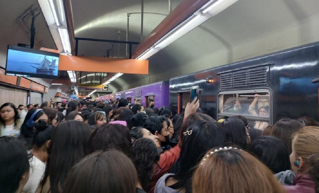Metro Ciudad de México este lunes 26 de febrero. (Foto: Redes sociales)