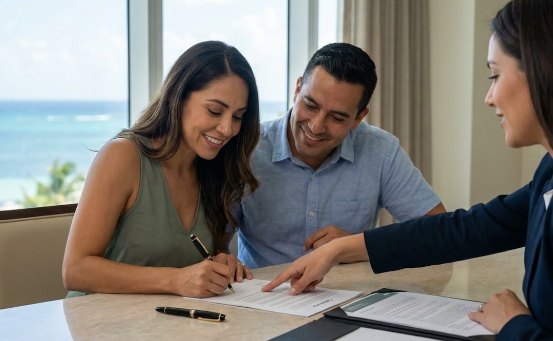 Tiempo compartido: lo que casi nadie te dice antes de firmar el contrato durante tus vacaciones. (Foto: Creada con IA)