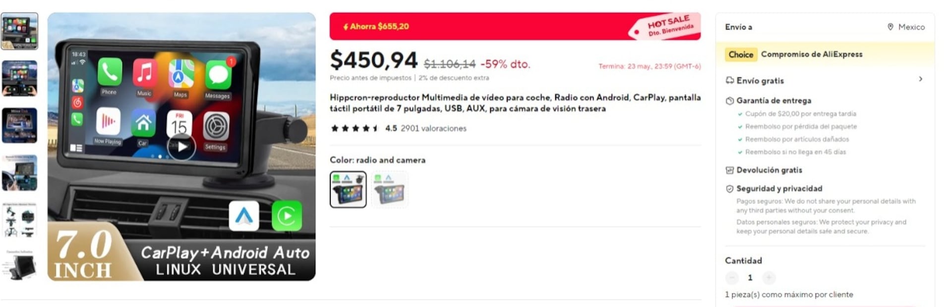 Oferta de Aliexpress. (Foto: Captura de pantalla)