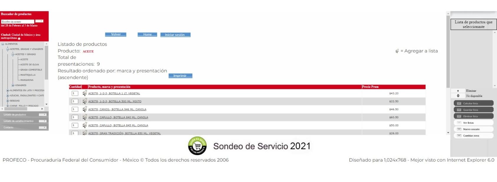 En esta herramienta se hallarán más de  2 mil productos. (Foto: Captura de pantalla)