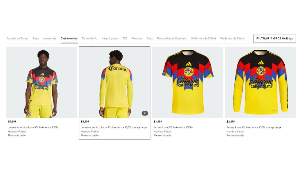 Costos del Jersey del América. (Foto: Captura de pantalla)
