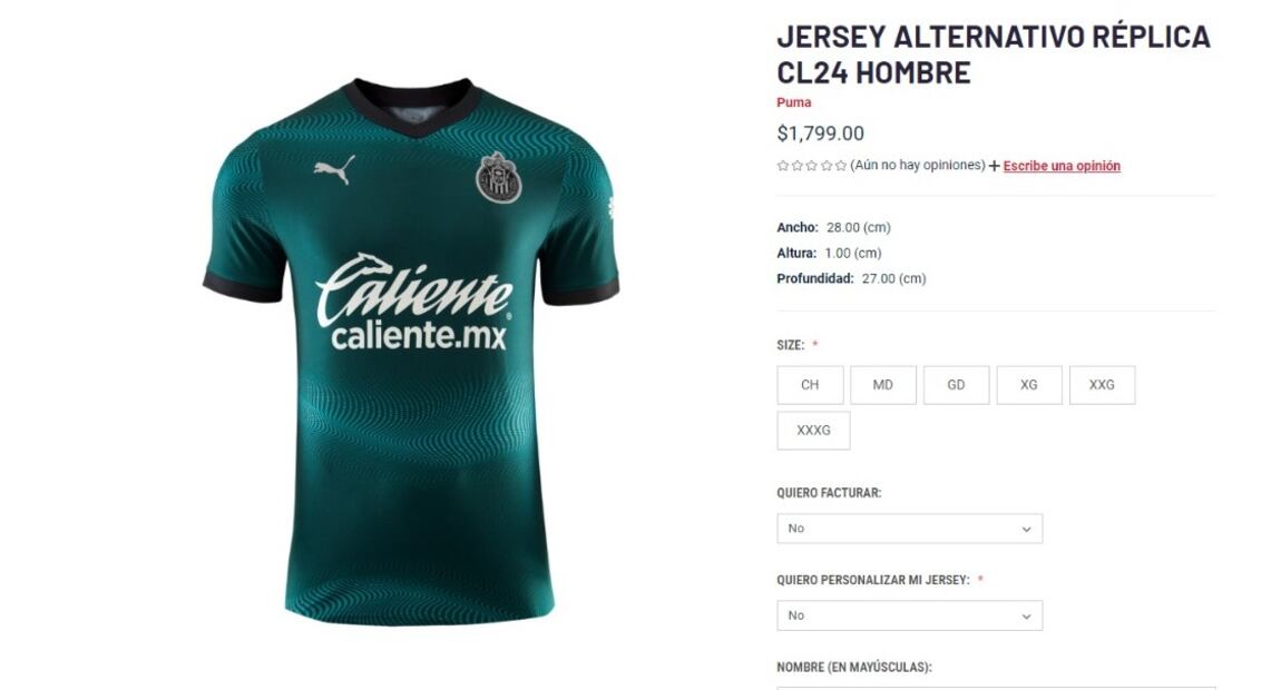 Este es el costo del jersey. (Foto: Captura de pantalla)