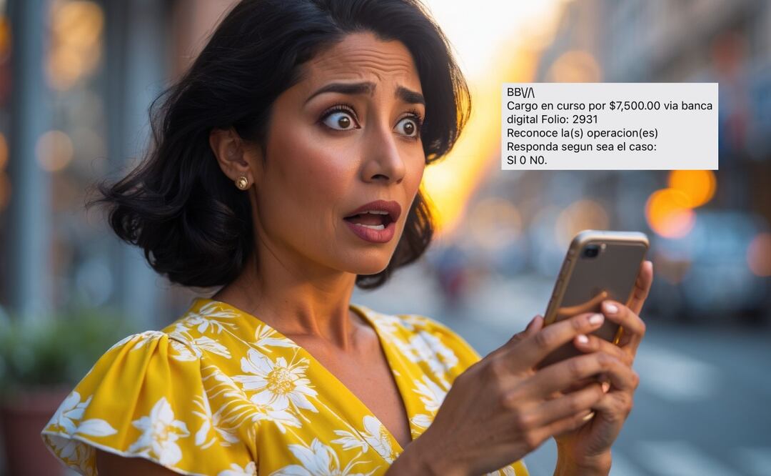 Fraude bancario por SMS: cómo proteger tus datos. (Foto: Creada con IA)