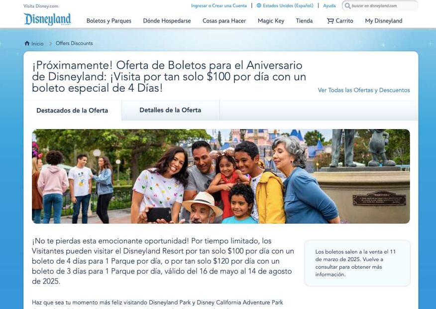 ¿Cómo comprar las entradas a Disneyland? (Foto: Sitio web Disneyland)