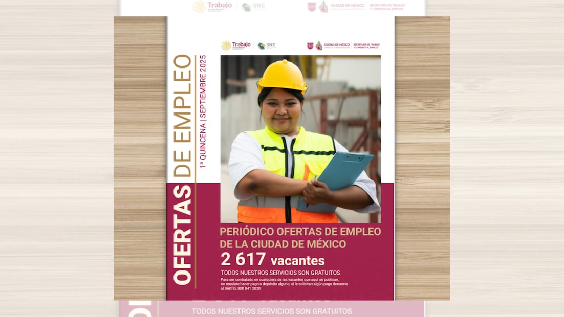 El periódico de vacantes de la CDMX ofrece más de 2,600 empleos en septiembre, con acceso gratuito y seguro para quienes buscan trabajo formal (Foto: Captura de pantalla-Periódico de vacantes de la CDMX)