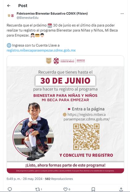 ¿Cuándo depositan Mi Beca para Empezar 2024? (Foto: DeDinero)
