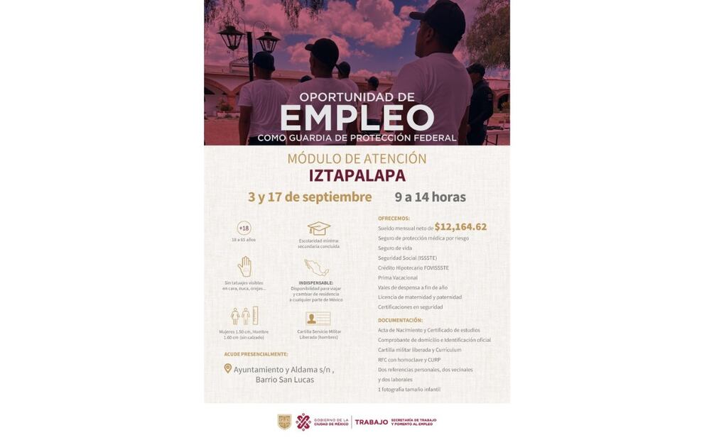 Vacante Guardia del Servicio de Protección Federal. (Foto: Captura de pantalla)