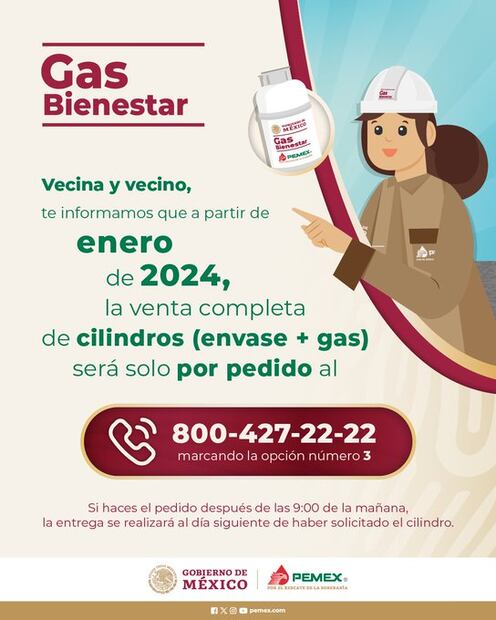 En su cuenta de X, Gas Bienestar informó que este número, es el único medio para solicitar el servicio. (Foto: Redes sociales)