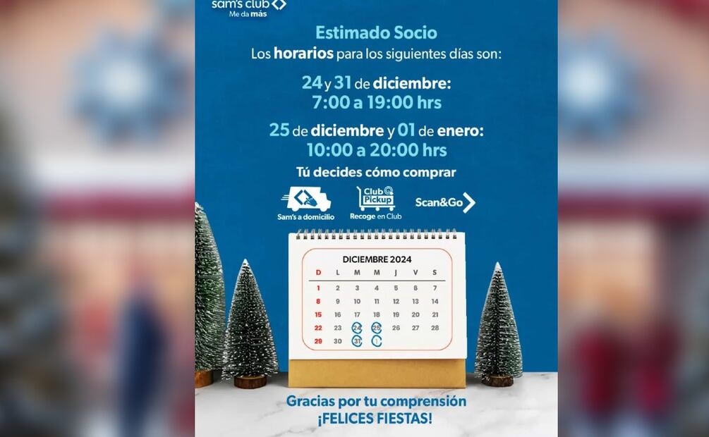 Horario Sam´s Club. (Foto: Cortesía)