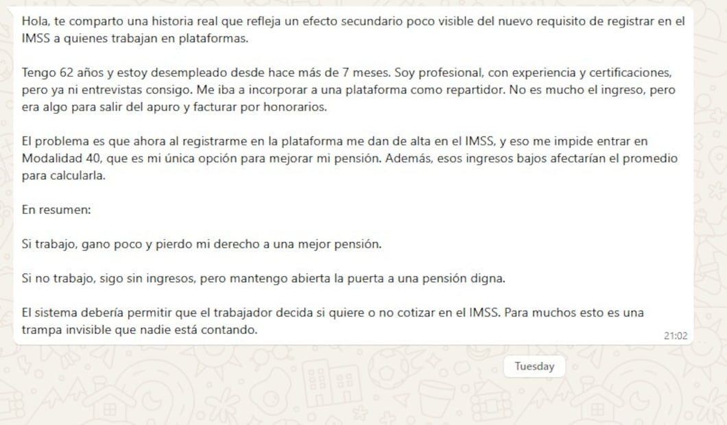 ¿Cómo se pierde la Modalidad 40 del IMSS? (Foto: DeDinero)