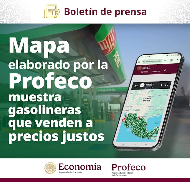 Mapa Profeco. (Foto: X de la Profeco)
