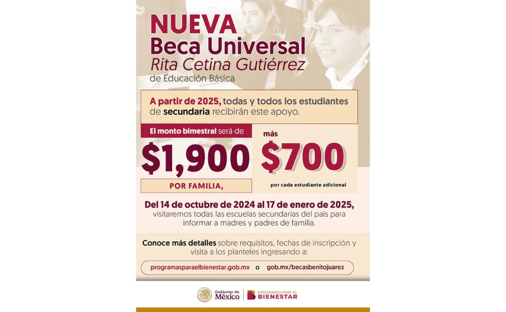 Beca Universal para educación básica “Rita Cetina Gutiérrez”: Un nuevo apoyo del Gobierno de México. (Foto: Captura de pantalla)