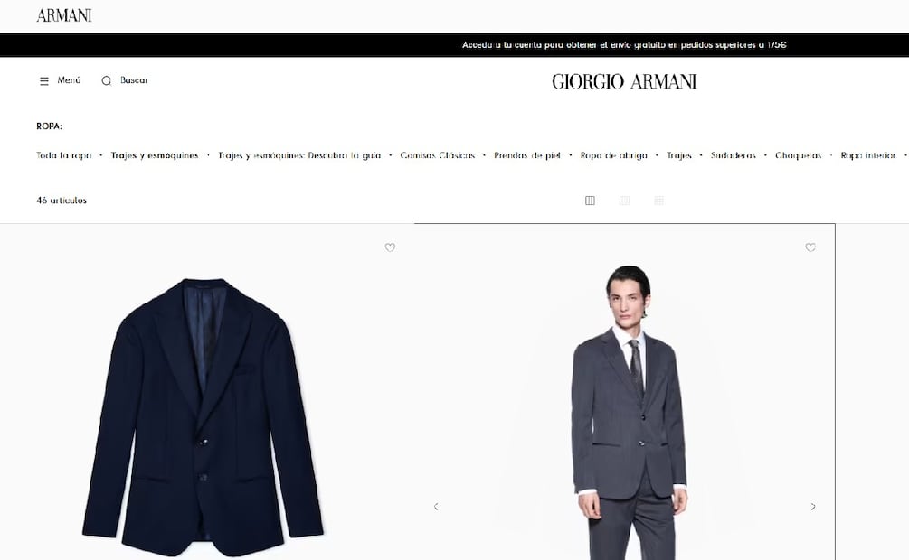 ¿Qué es más caro, Armani Exchange o Emporio Armani? (Foto: Sitio web de Armani)