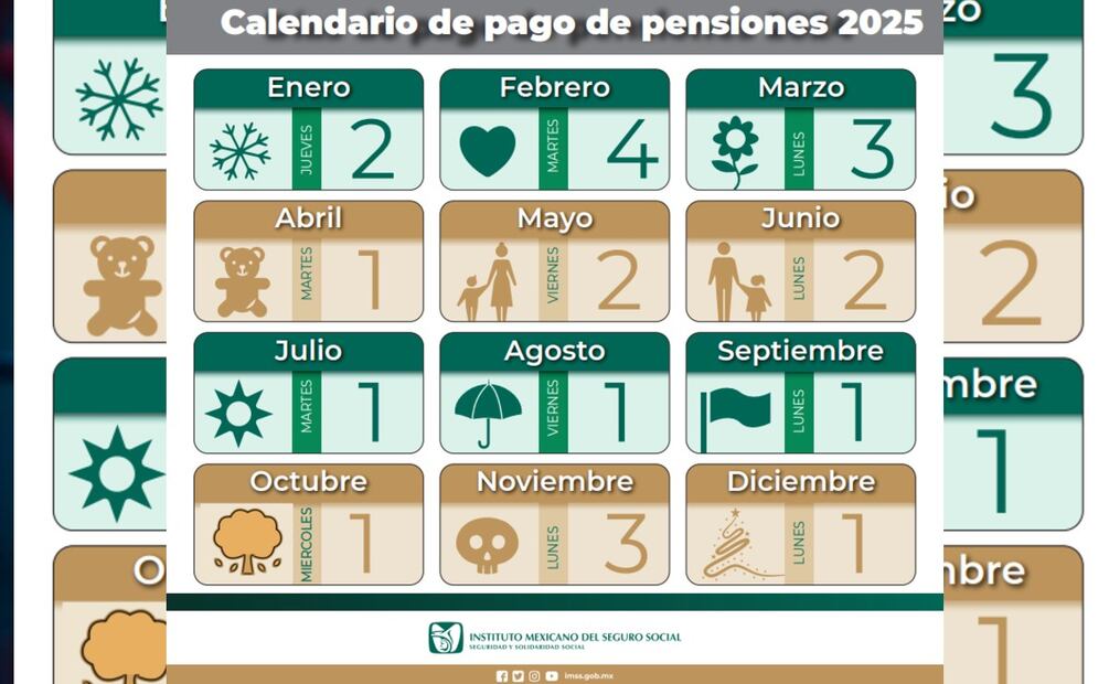 Calendario pago de pension IMSS 2025 (Foto: Captura de pantalla)